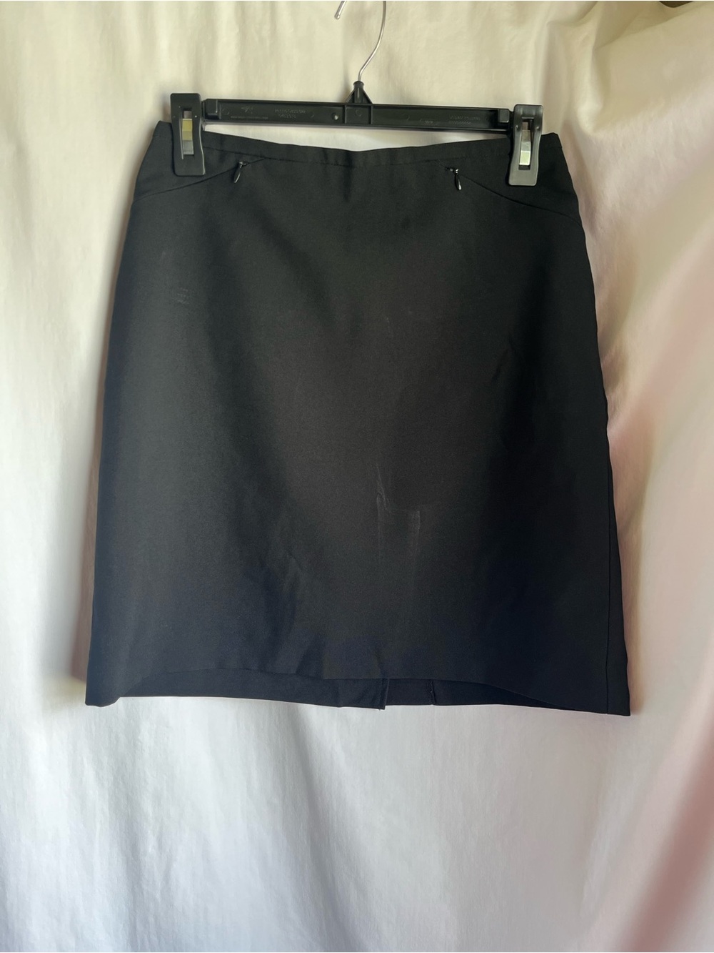 New York & Company Black Pencil Skirt with Subtle Front Zip pockets